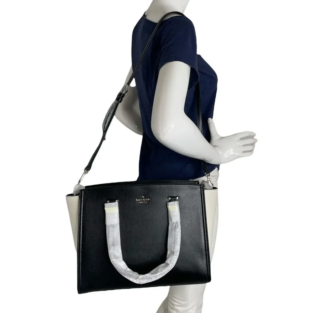 Kate Spade Geraldine Patterson Drive Black Cement Shoulder Satchel Bag - Picture 5 of 7